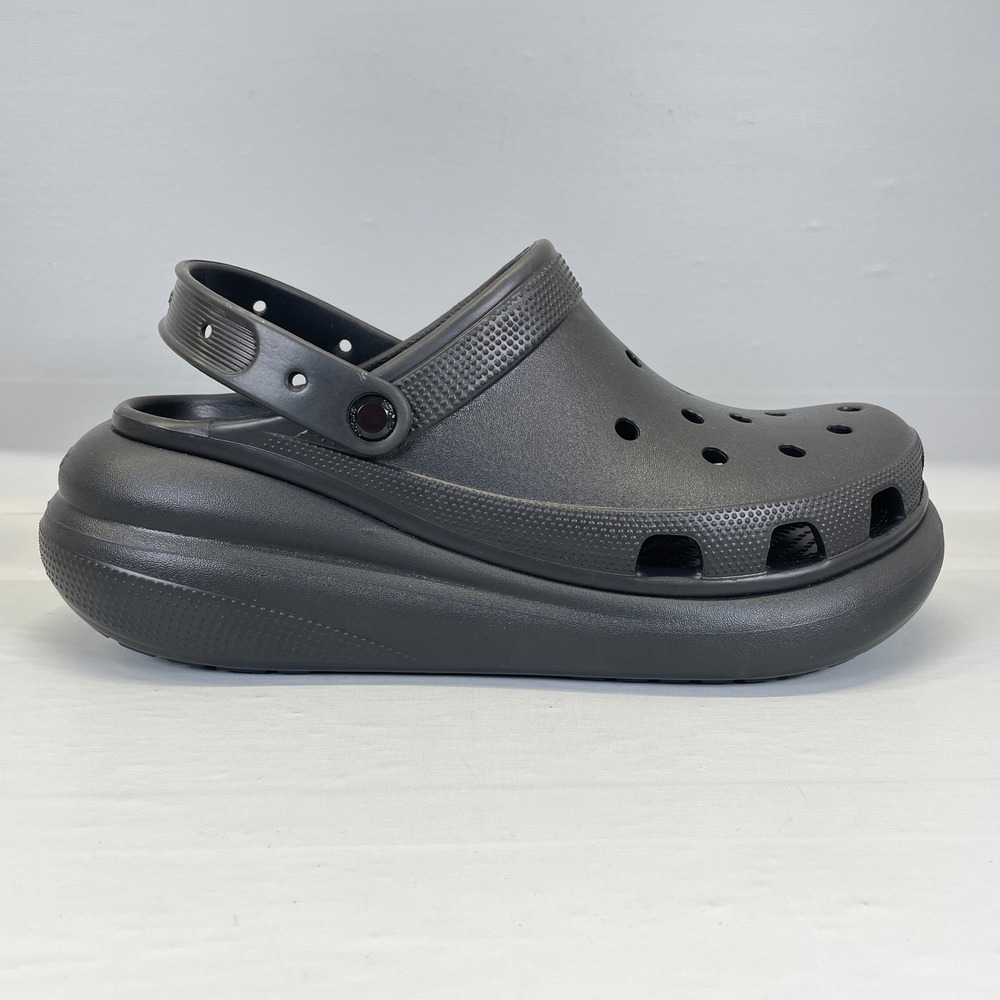 Crocs Crush Clogs Mens Size 13 Black Platform Sandals Slip On Chunky Shoes